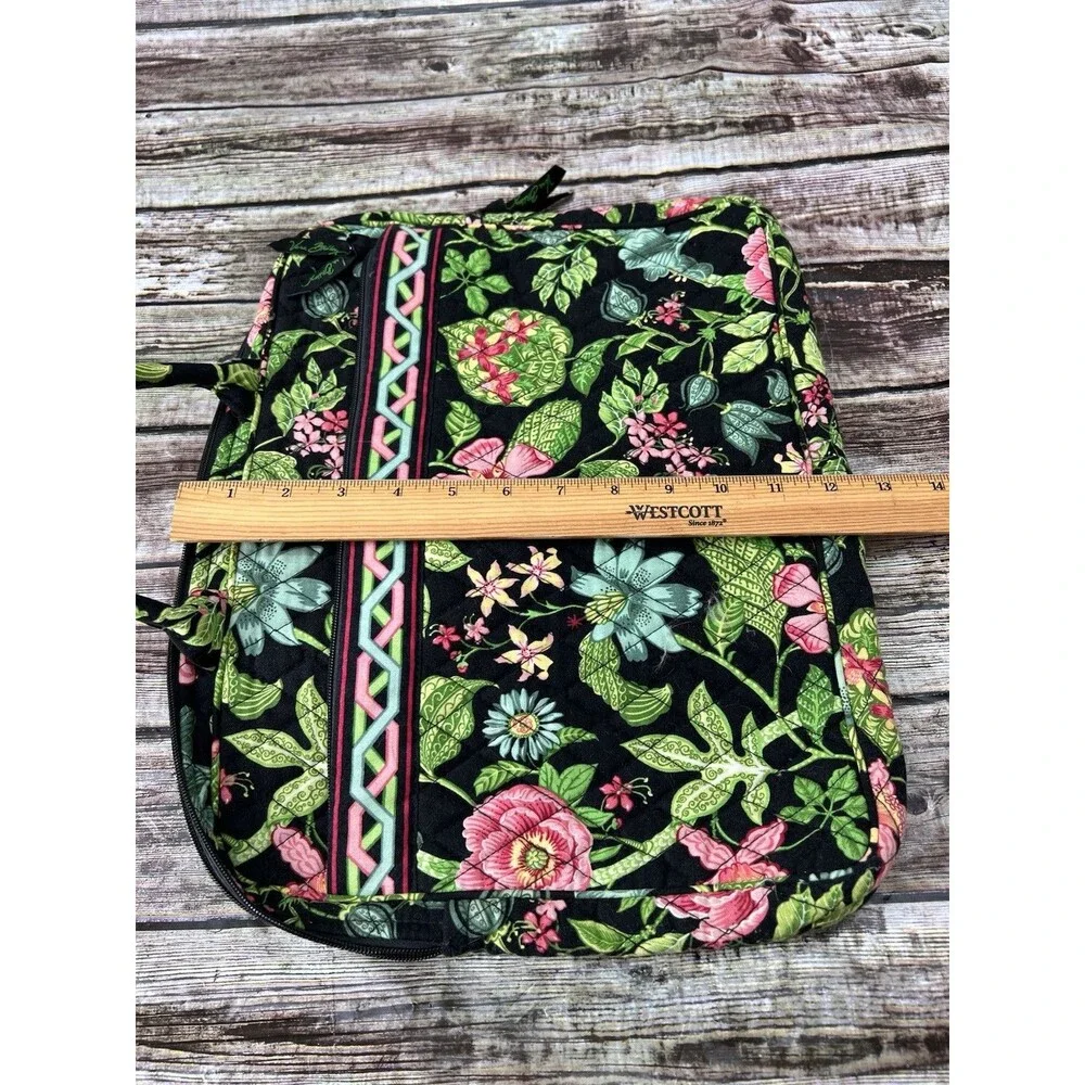 Vera Bradley Quilted Laptop Case Botanica Green Pink Floral Print Size 15